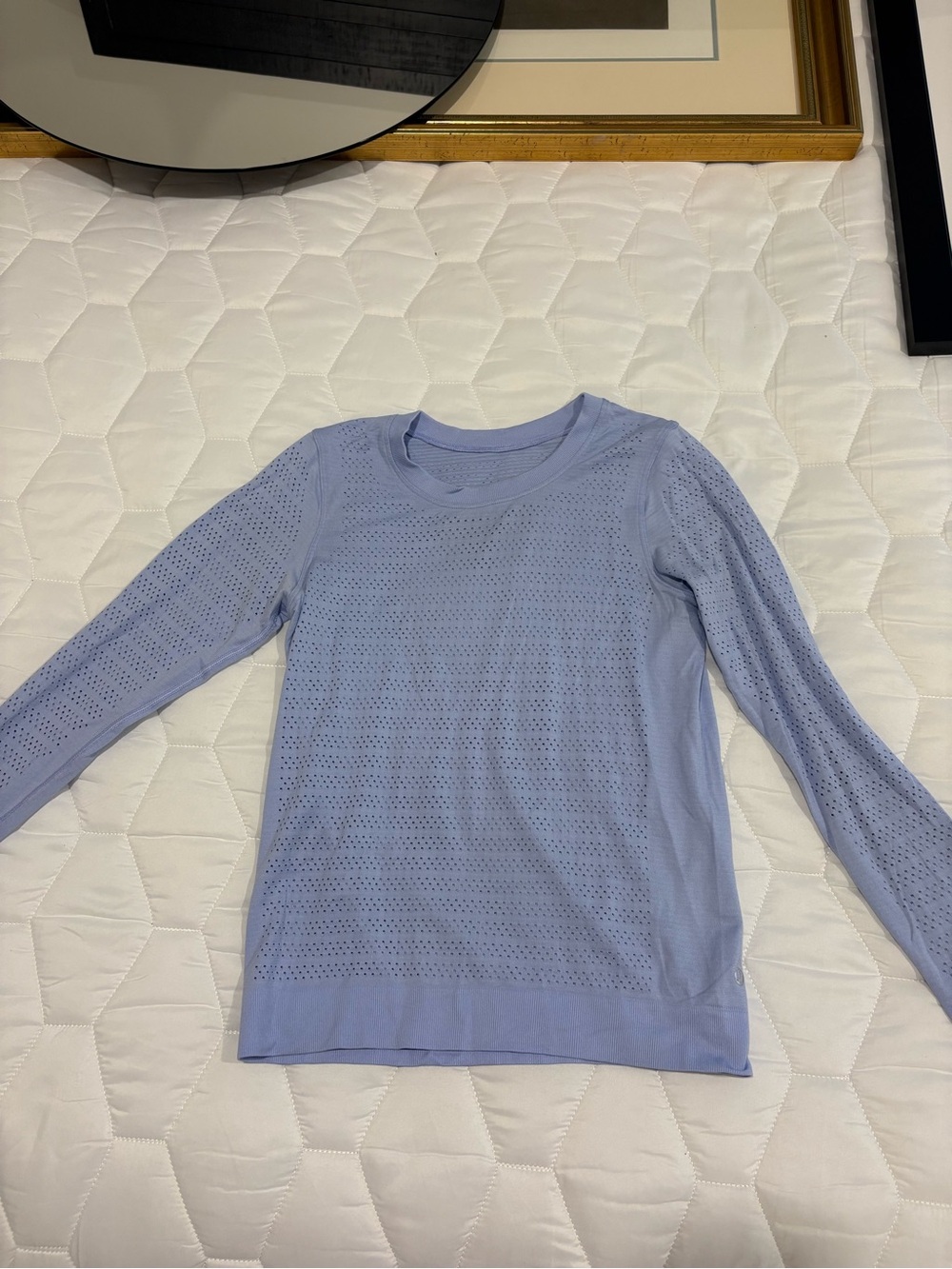 Lululemon lightweight long sleeve workout top - light blue color